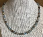 6mm Blue Onxy Beaded necklace