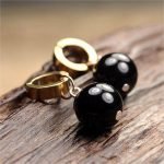 Clip-On Black Potara Earrings Stainless Steel thegreencrystal