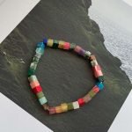 real Cube Bead Gemstone Bracelet