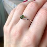 round cut Moldavite Ring thegreencrystal