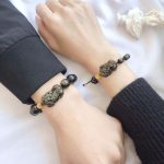couple Gold Obsidian Pixiu Feng Shui bracelets