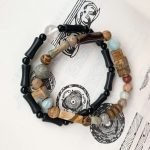 Landscape Jasper Shoushan Stone Bracelet Set
