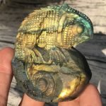 Labradorite Chameleon Carving
