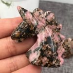 Rhodonite Unicorn Crystal Sculpture