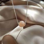 silver Peach Moonstone fidget necklace thegreencrystal