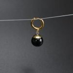 Pierced Black Potara Earrings thegreencrystal