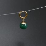 Pierced real gemstone green potara earring