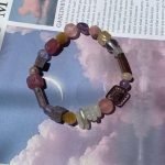 handmade Strawberry Quartz Watermelon Tourmaline Gemstone Bracelet