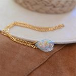 gold color Angel Aura Quartz Boho Necklace