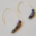 peacock ore crystal hoop earrings