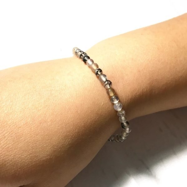 4mm dragon vein agate bracelet