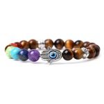 handmade 7 Chakra Tiger Eye Bracelet