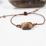 Polychrome Jasper Leather Bracelet