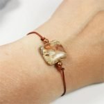 handmade Adjustable Genuine Polychrome Jasper Leather Bracelet