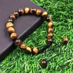 Adjustable Tiger Eye Bead Bracelet