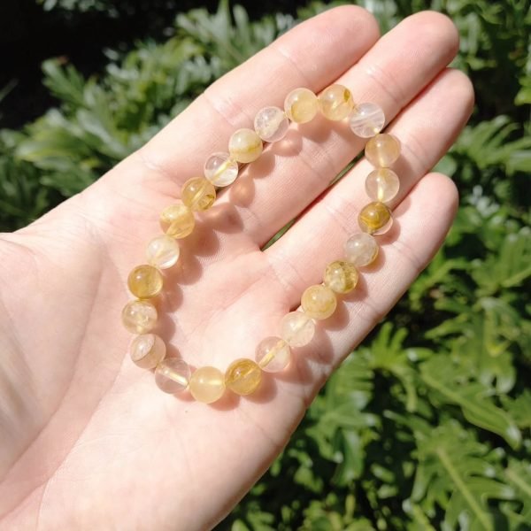 handmade Golden Healer Quartz Bead Bracelet