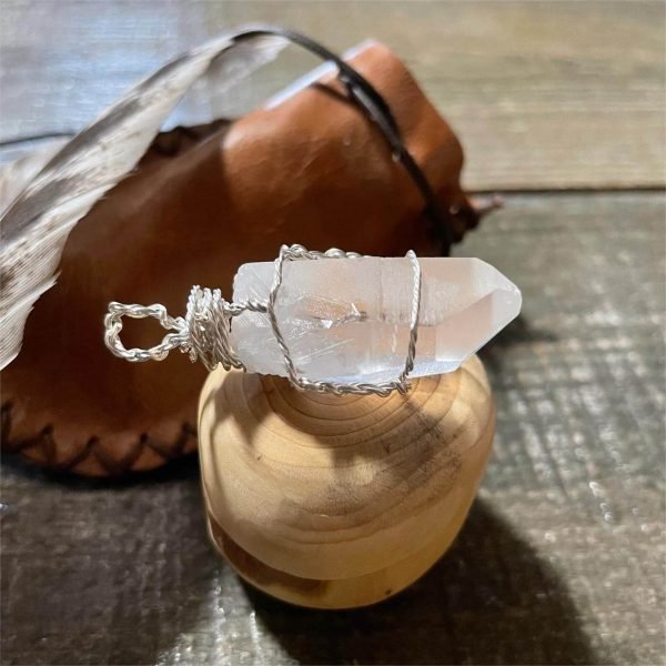 unique Lemurian Point Quartz Crystal Pendant