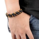 real Men's Lava Stone Tigers Eye Bracelet