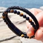 Tiger Eye & Onyx Braided Bracelet