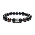 Men's red Tiger Eye Obsidian Bracelet