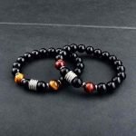 10mm handmade Men's Tiger Eye Obsidian Bracelet