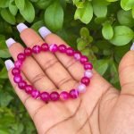8mm Stretchable Pink Agate Bracelet