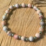 Pink Botswana Agate beaded Stretch bracelet thegreencrystal