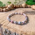 6mm Pink Botswana Agate beaded Stretch bracelet thegreencrystal