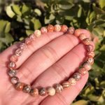 6mm Red Leopardskin Jasper stone Bracelet