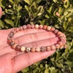 6mm Red Leopardskin Jasper Bracelet