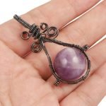 handmade Wire Wrapped Crystal Bead Pendant