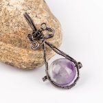 Wire Wrapped Crystal Bead Pendant