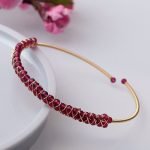 handmade Wire Wrapped Garnet Bangle