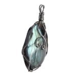copper Wire Wrapped Labradorite Pendant
