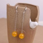 handmade Yellow Chalcedony Drop Earrings