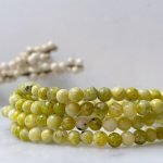handmade Yellow Turquoise Beaded Bracelet 4mm