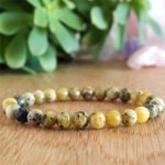 real Yellow Turquoise Beaded Bracelet 4mm