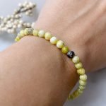 Yellow Turquoise Beaded Bracelet 4mm