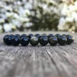 6mm gold sheen obsidian bracelet