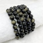 handmade 6mm gold sheen obsidian bracelet