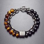 Men's Tiger Eye Bracelet Steel Bracelet