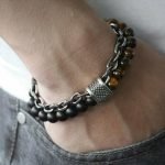 Men's Tiger Eye Bracelet Steel Bracelet