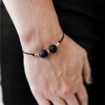 Adjustable elegant lava rock bracelet