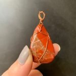 wrapped raw red jasper necklace thegreencrystal