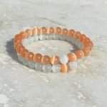 6mm Peach Selenite Bracelet Orange Selenite elastic bracelet thegreencrystal