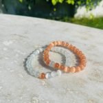 6mm Peach Selenite Bracelet elastic cord bracelet