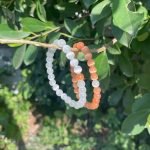 Peach Selenite Bracelet elastic cord bracelet