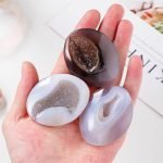 Druzy Agate crystal Palm Stone