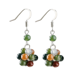 handmade 4mm Indian Agate Silver Earrings