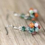 handmade 4mm Indian Agate Silver Earrings